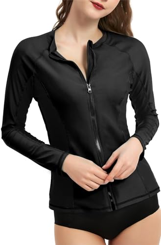 LilyCat Rashguard für Damen, LSF 50+, langärmelig, Reißverschluss vorne, UV-Sonnenschutz, Schwimmshirt für Damen, Bademode, Schwarz, S LilyCat Rashguard für Damen, LSF 50+, langärmelig, Reißverschluss vorne, UV-Sonnenschutz, Schwimmshirt für Damen, Bademode, Schwarz, S von LilyCat
