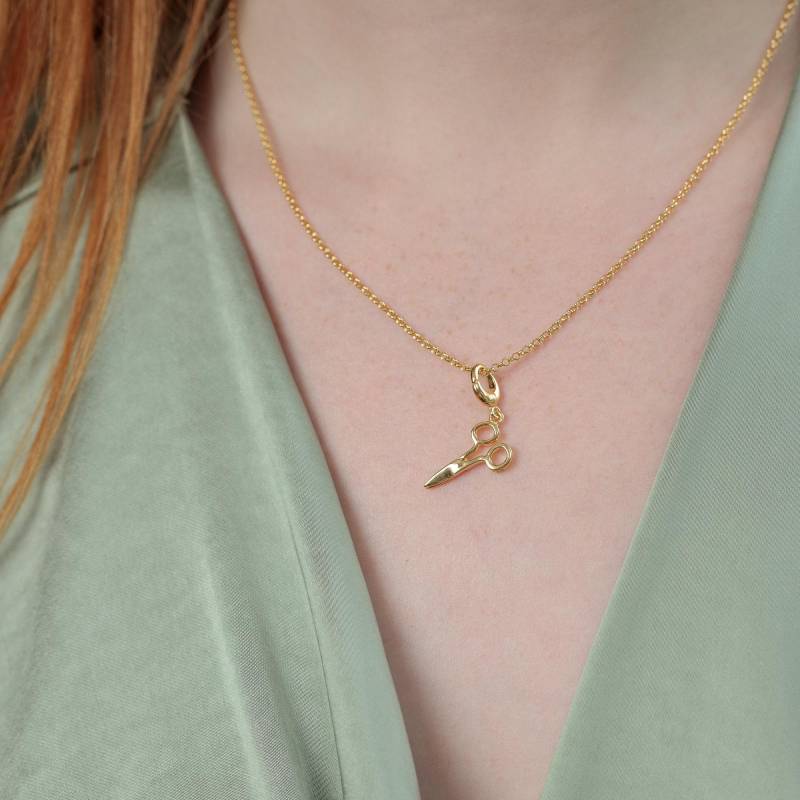 Vergoldete Sterlingsilber Schere Anhänger Geschenk Für Friseure, Handwerker von LilyCharmed