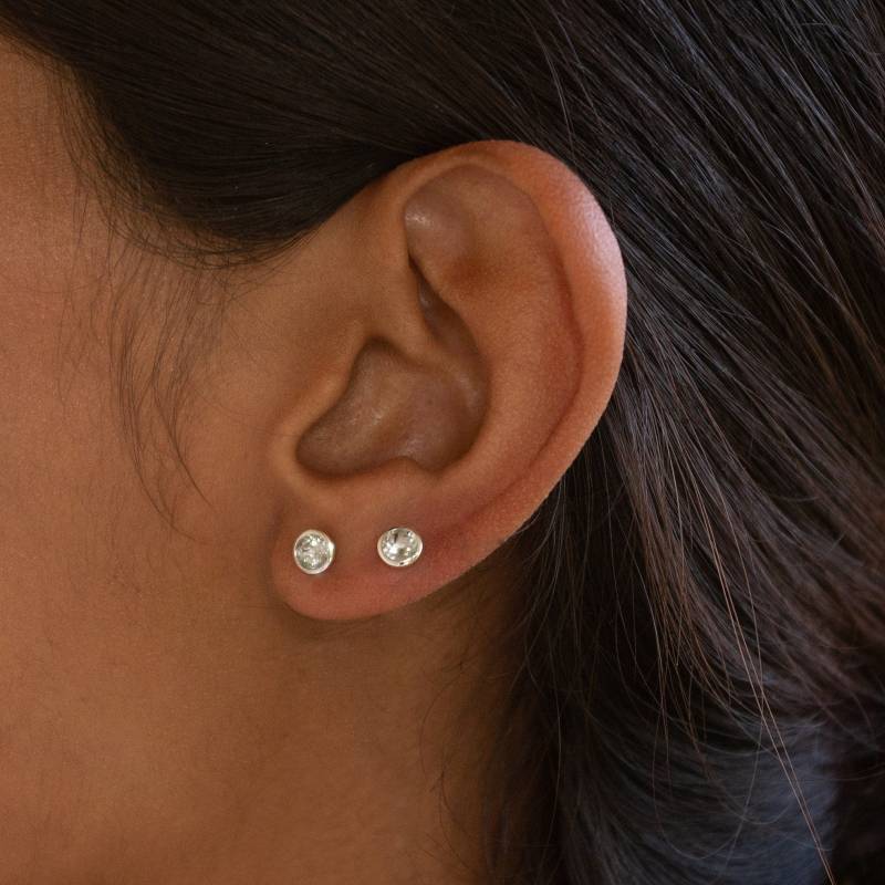 sterling Silber Weiße Topas Ohrstecker - April Birthstone von LilyCharmed