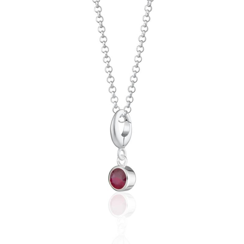 sterling Silber Rubin Charm Halskette Juli Birthstone Anhänger Geschenk von LilyCharmed