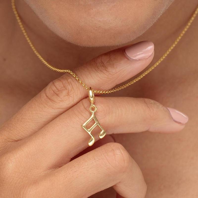 Vergoldete Musik Note Halskette Recycled Sterling Silber Charm von LilyCharmed