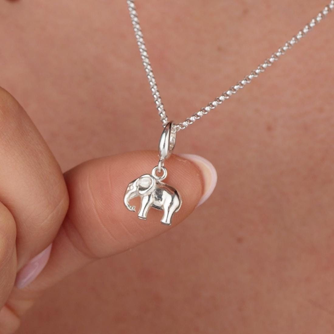 sterling Silber Elefant Charm Halskette Viel Glück Schmuck Geschenk von LilyCharmed