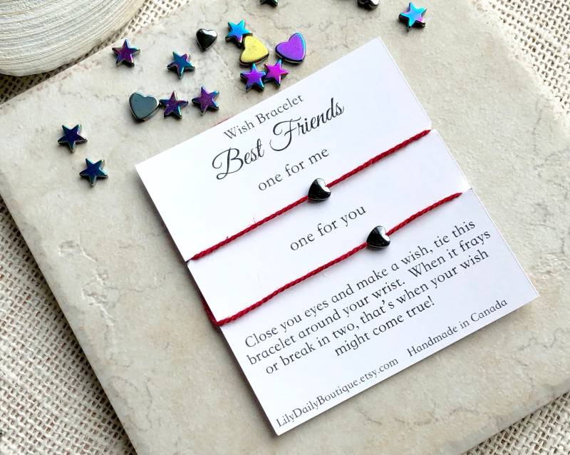 Mini Herz Armband Für Mädchen, Beste Freundin 2, Langstrecken Freundschaftsarmband String Set, Weihnachtsgeschenke, Bff Geschenke von LilyDailyBoutique