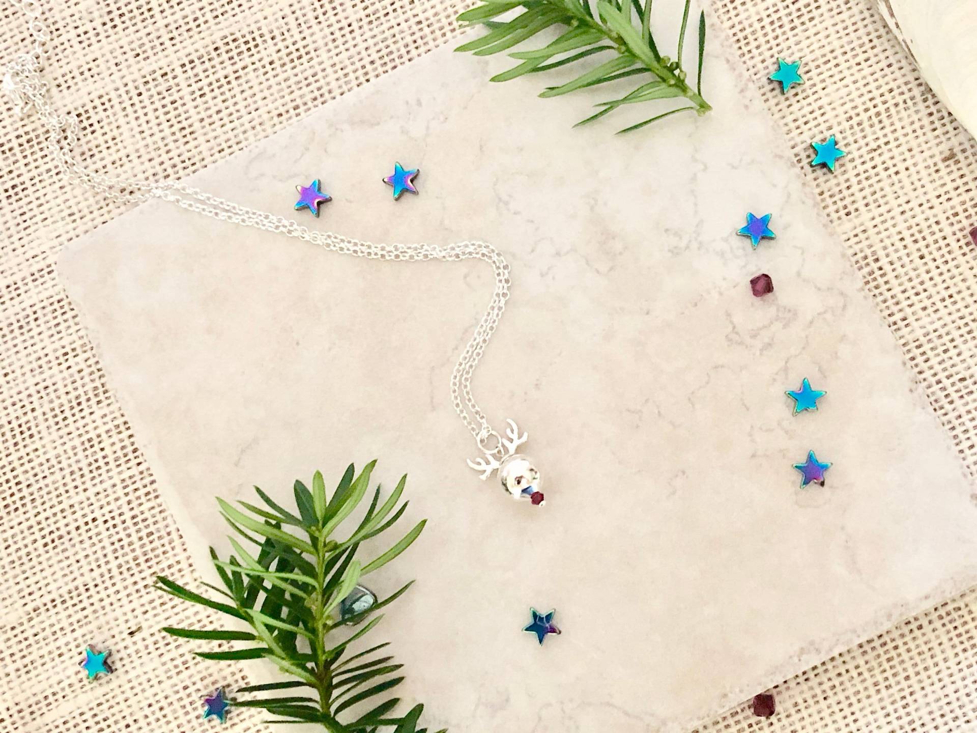 Silber Reinde Halskette, Weihnachtsschmuck, Große Schwester Kleine Geschenke, Mama Und Tochter Halskette Set, Weihnachtsgeschenke Für Oma von LilyDailyBoutique