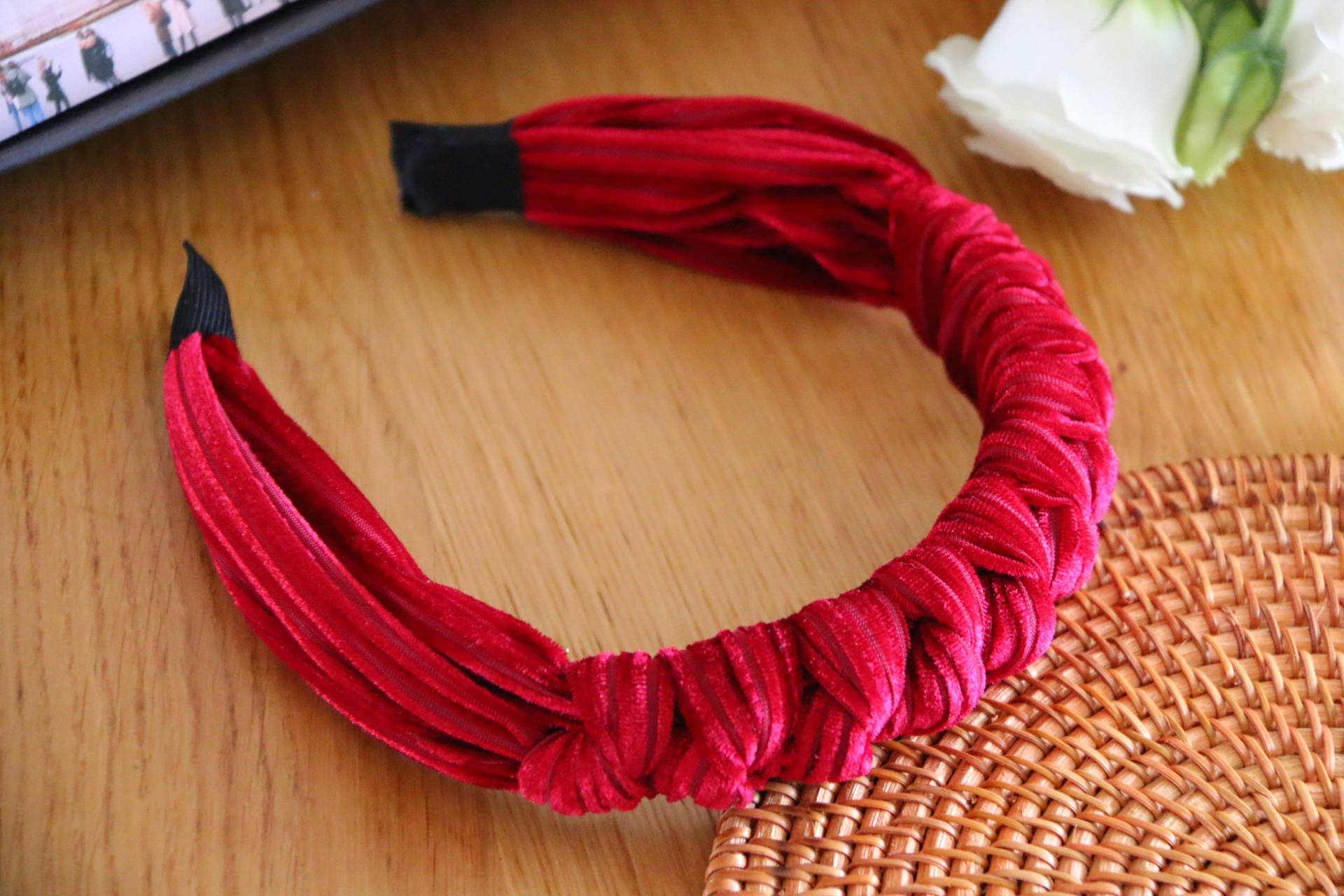 Rotes Samt Stirnband, Rotes Stirnband, Stirnband Für Frauen von LilyFashionStudio