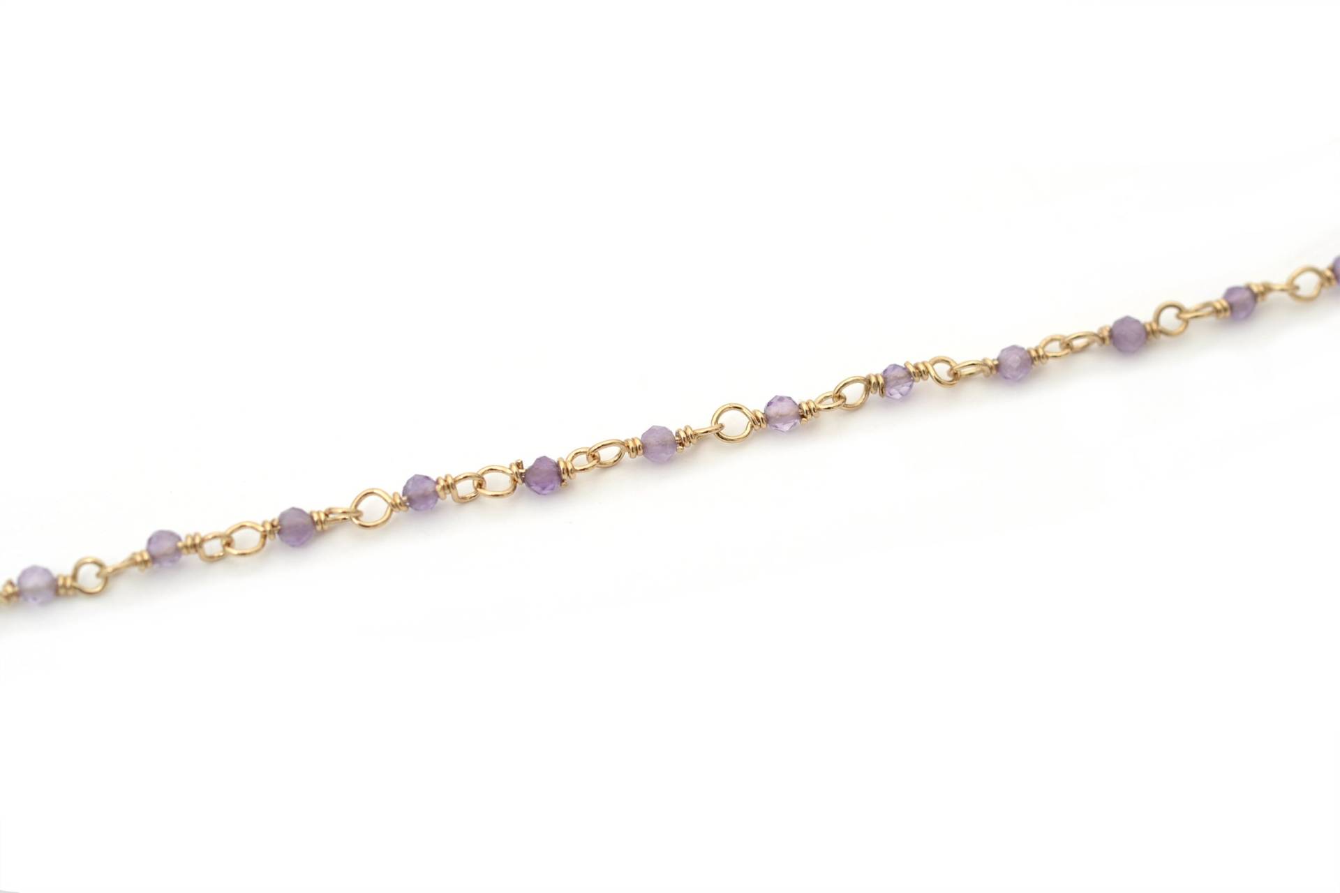 Armband Doré À L'or Fin 24 Karat Et Améthystes/Kollektion Prisme von LilyGardenCreation