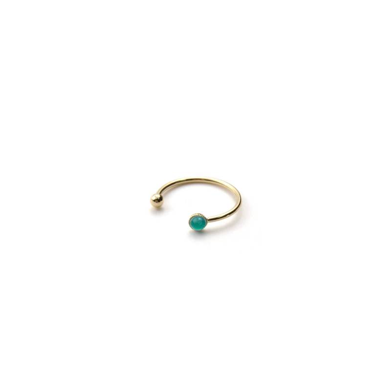 Bague Fine Pierre Naturelle Dorée À L'or Fin 24 Karat/Sammelschlitten Mini von LilyGardenCreation