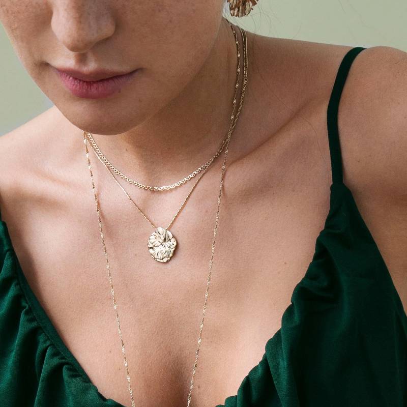 Collier Fleuri Doré À L'ore Flosse 24 Karat/Collection Azalée Pure von LilyGardenCreation