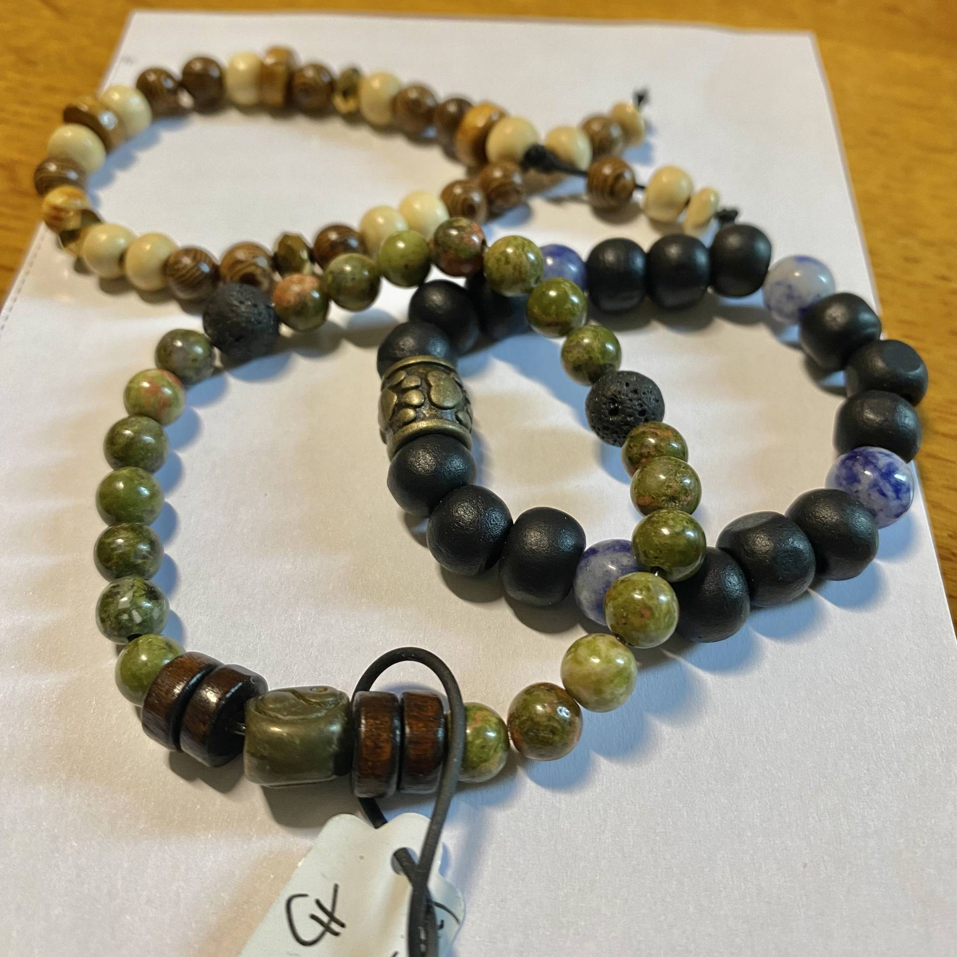 Set Mit 3 Armbändern Junge Und Mädchen Holzperlen Und Bronzeperle von LilyMarguerite