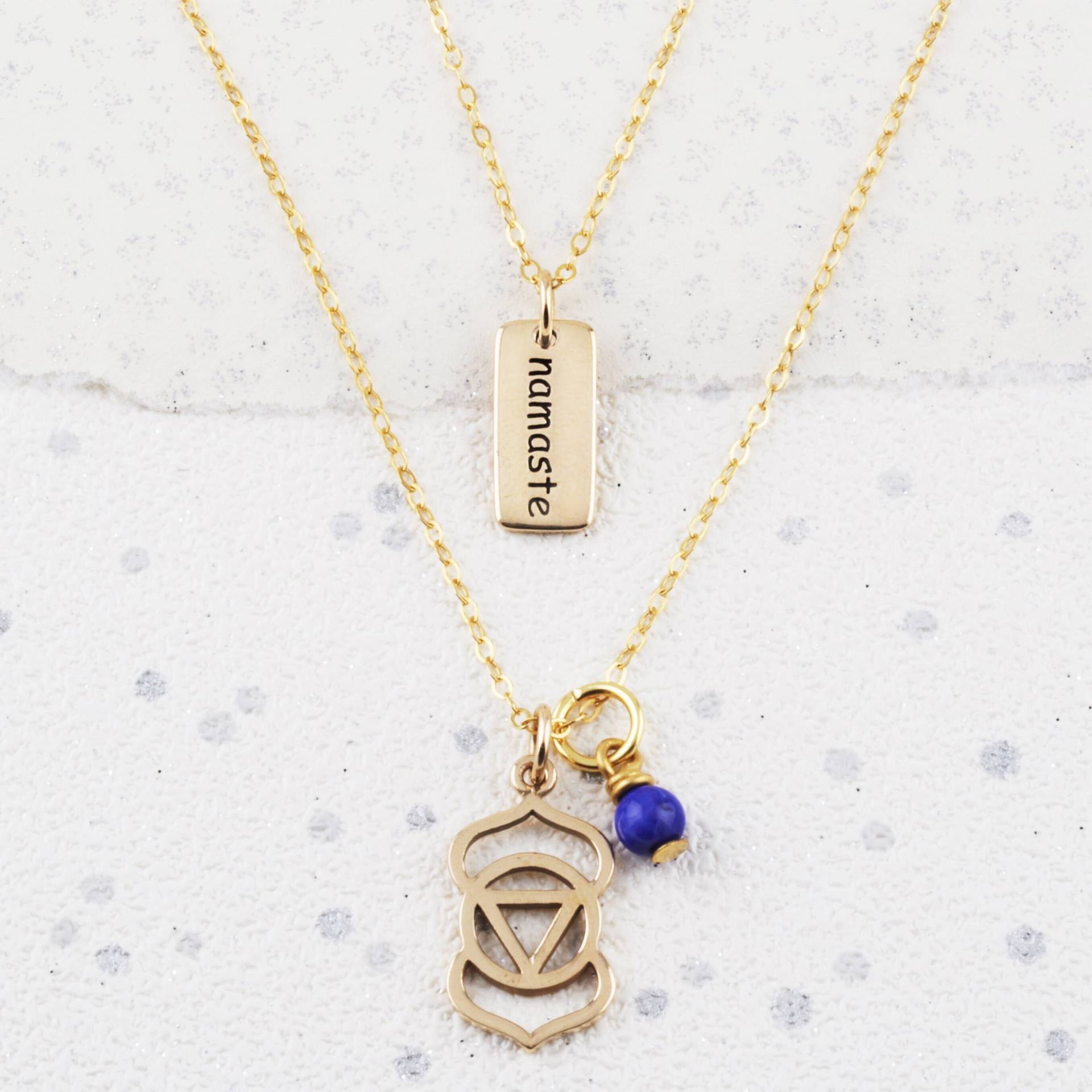 Drittes Auge Halskette Gold Vermeil - Lapis Stein Drittes Auge Halskette Gold Vermeil - Lapis Stein von LilyMoJewellery