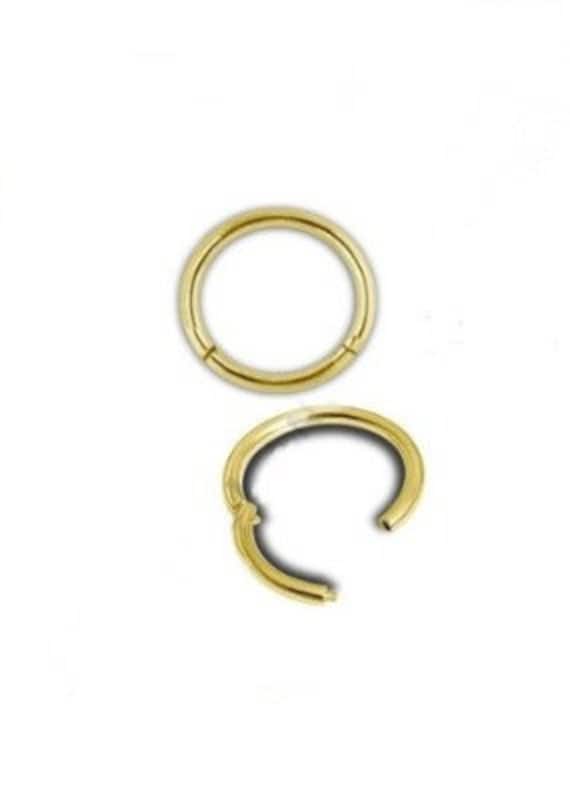 18K Solid Gold Daith Piercing - Septum Clicker Ring Nasenschmuck Turmohrring..20G, 18G, 16G Oder 14G 4 Mm Bis 10 von LilyRossJewelry