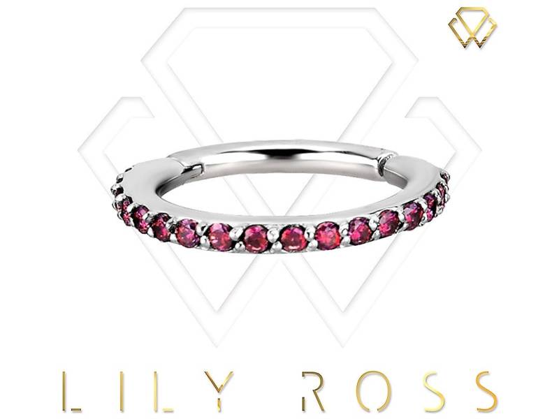 Conch Piercing Eternity Clicker Set Mit Rot Rubin Swarovski Cz 316L Chirurgenstahl 16G - 9, 10, 11 Oder 12mm von LilyRossJewelry