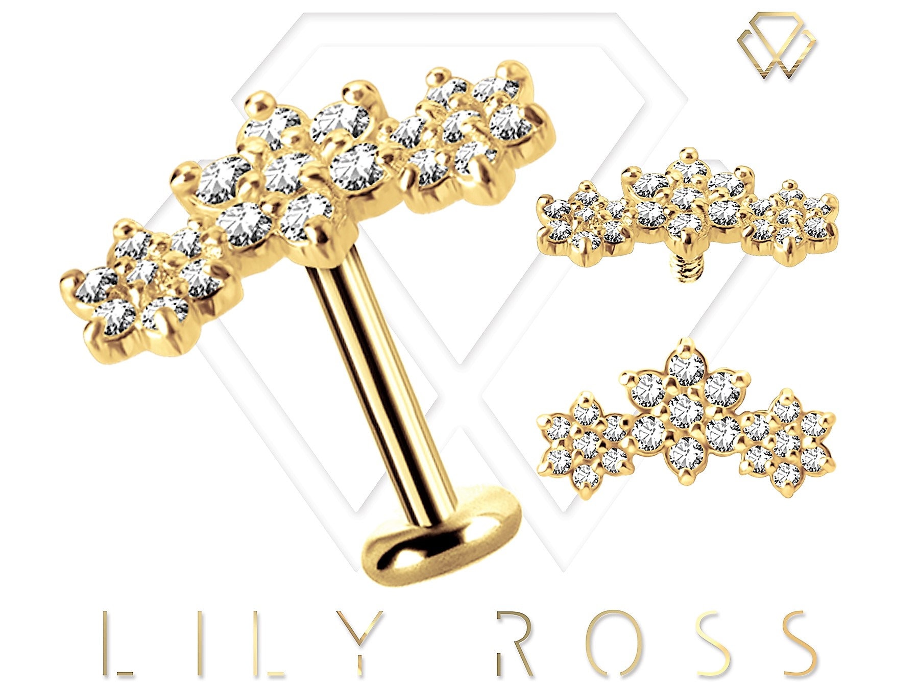 Neuer 18K Massivgold Winziger Knorpelohrring - 16G Innengefädelter Labret Tragus Ohrring .. Größen Von 4mm Bis 12mm | Nickelfrei von LilyRossJewelry