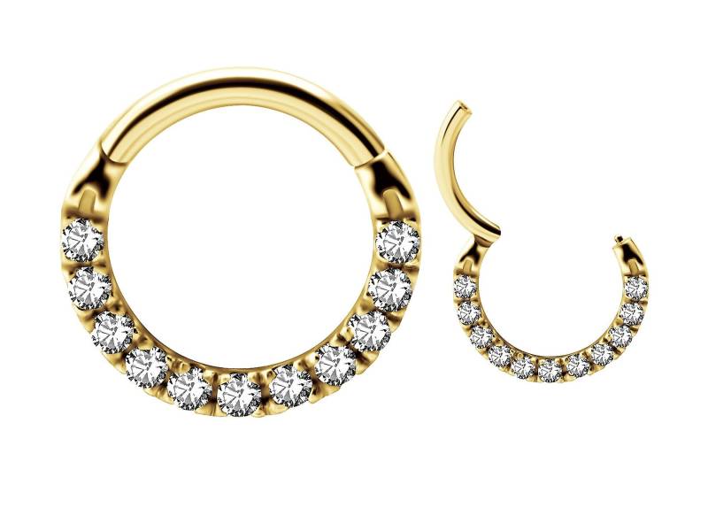 Wunderschöne Gold Septum Ring, Daith Piercing Schmuckset Mit Swarovski Cz..14K Pvd Über 316L Chirurgenstahl 16G - 6, 7 Oder 8 Mm von LilyRossJewelry