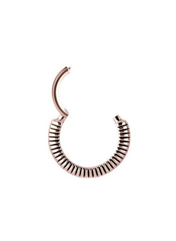 Wunderschöner Rosegold Septum Ring Daith Piercing Helix Clicker.. Roségold Pvd Über 316L Chirurgenstahl 16G - 8 Oder 10mm von LilyRossJewelry