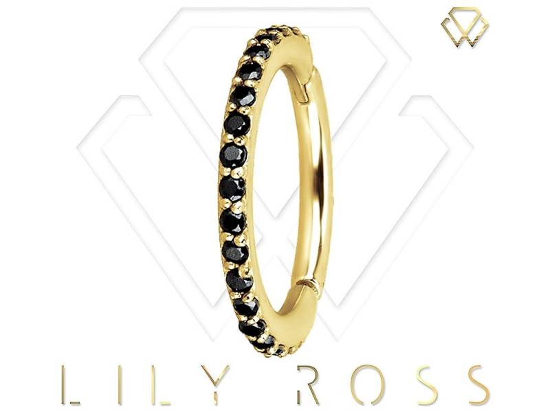 Wunderschönes Gold Conch Piercing Eternity Clicker Set Mit Schwarz Swarovski Cz..18K Pvd Über 316L Chirurgenstahl..16G - 9, 10, 11 Oder 12mm von LilyRossJewelry