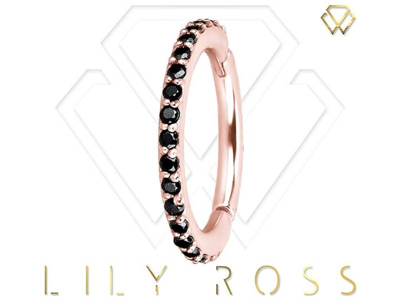 Wunderschönes Rose Gold Conch Piercing Eternity Clicker Set Mit Schwarzen Swarovski Cz 16G - 9, 10, 11 Oder 12mm von LilyRossJewelry