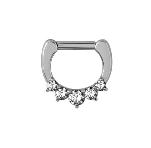 Wunderschönes Septum Clicker Ring Set Mit Weißem Swarovski Cz 316L Chirurgenstahl 16G - 6mm Oder 8mm von LilyRossJewelry