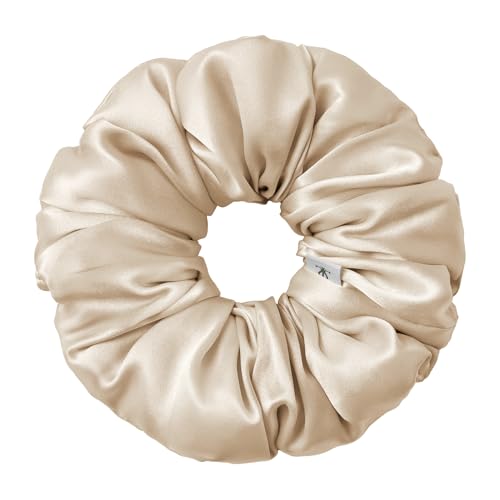 LILYSILK Damen 100% Maulbeerseide Jumbo Haargummi Frauen reine Seide gefüllter Riesen-Pferdeschwanzhalter überdimensioniertes elastisches Haarband große XL Haarschleife von Haarbruch,Gelber Kies LILYSILK Damen 100% Maulbeerseide Jumbo Haargummi Frauen reine Seide gefüllter Riesen-Pferdeschwanzhalter überdimensioniertes elastisches Haarband große XL Haarschleife von Haarbruch,Gelber Kies von LilySilk