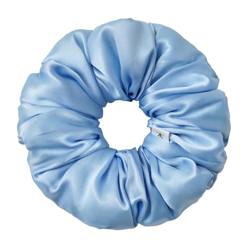 LILYSILK Damen 100% Maulbeerseide Jumbo Haargummi Frauen reine Seide gefüllter Riesen-Pferdeschwanzhalter überdimensioniertes elastisches Haarband große XL Haarschleife von Haarbruch,Eisblau LILYSILK Damen 100% Maulbeerseide Jumbo Haargummi Frauen reine Seide gefüllter Riesen-Pferdeschwanzhalter überdimensioniertes elastisches Haarband große XL Haarschleife von Haarbruch,Eisblau von LilySilk