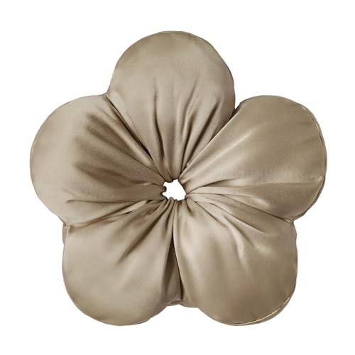 LILYSILK Damen 100% Seide Große Blumenförmige Haargummis mit seidengefüllten Riesen-Ponytailhaltern Jumbo XL Haarschleifen zur Haarpflege(Taupe) von LilySilk