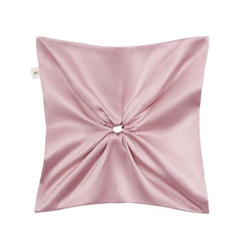 LILYSILK Damen 100% Seide Haarschleifen Haargummis mit Windrad-Quadrat-Design elastische Haarbänder für volle elegante Pferdeschwänze(Altrosa) von LilySilk