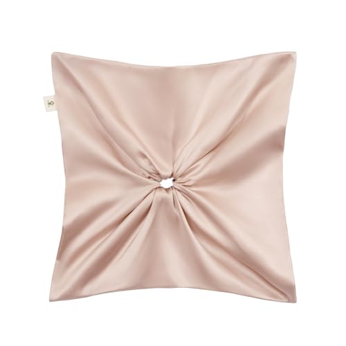 LILYSILK Damen 100% Seide Haarschleifen Haargummis mit Windrad-Quadrat-Design elastische Haarbänder für volle elegante Pferdeschwänze(Beige) von LilySilk
