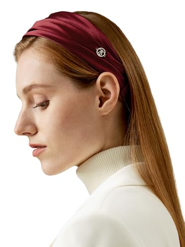 LILYSILK Damen Haargummi aus reiner Maulbeerseide verstellbar für feines starkes lockiges Haar langes und kurzes Haar Pflege elastisches Haarband für Makeup Yoga und Sport,Einheitsgröße von LilySilk