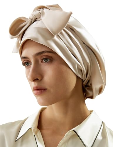 LilySilk 100% Reine Maulbeerseide Schlafmütze für Damen Natürliche Seidenmütze zum Schlafen und Haarpflege Nachthaarwickel mit langem elastischem Band zum Halten,Gelber Kies LilySilk 100% Reine Maulbeerseide Schlafmütze für Damen Natürliche Seidenmütze zum Schlafen und Haarpflege Nachthaarwickel mit langem elastischem Band zum Halten,Gelber Kies von LilySilk