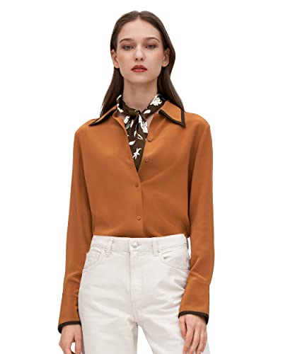 LilySilk Damen Seide Bluse Oberteile mit Knöpfenleiste Langarm Formelle Arbeit Hemdbluse Shirt Top Langarmshirt von LilySilk