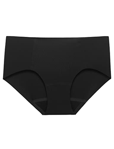 LilySilk Damen Seide Unterhose Nahtlose Unterwäsche Hipster Slip Mittel Taille Mode Neu Schlüpfer Mehrpack Frauen Tanga Panties mit Seidenschritt M Schwarz von LilySilk