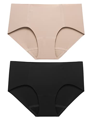 LilySilk Damen Seide Unterhose Nahtlose Unterwäsche Hipster Slip Mittel Taille Mode Neu Schlüpfer Mehrpack Frauen Tanga Panties mit Seidenschritt S, 2er Pack-Schwarz+Leichte Aprikose LilySilk Damen Seide Unterhose Nahtlose Unterwäsche Hipster Slip Mittel Taille Mode Neu Schlüpfer Mehrpack Frauen Tanga Panties mit Seidenschritt S, 2er Pack-Schwarz+Leichte Aprikose von LilySilk