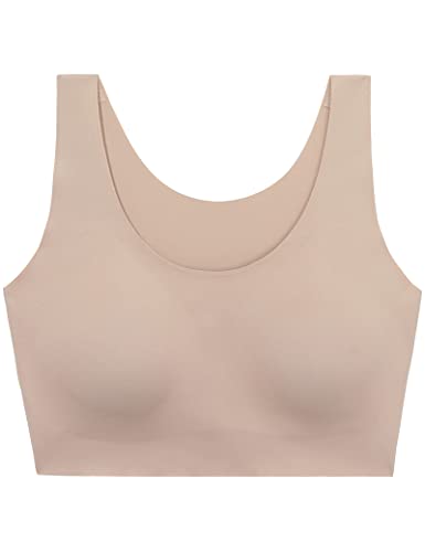 LilySilk Einheitsgröße Klassisch Seide BH Super Komfortabel Damen Bügelloser Seiden-BH,Beige von LilySilk