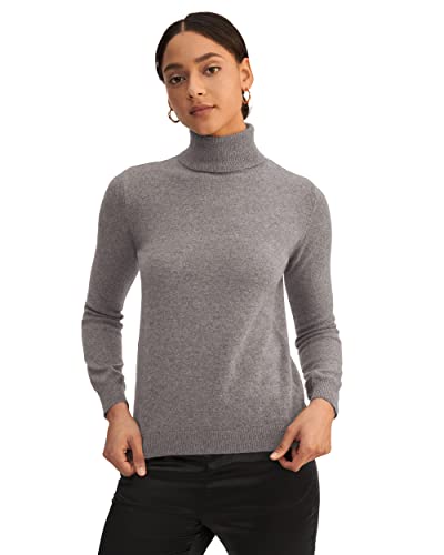 LilySilk Kaschmirpullover Rollkragenpullover Pullover Pulli Damen Mode aus 100% Kaschmir für Frauen(Marle Grau,L) von LilySilk