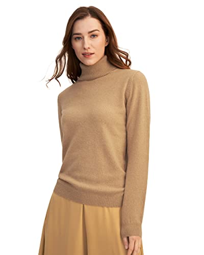 LilySilk Kaschmirpullover Rollkragenpullover Pullover Pulli Damen Mode aus 100% Kaschmir für Frauen(Honig Senf,L) von LilySilk