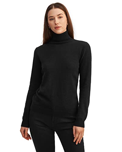 LilySilk Kaschmirpullover Rollkragenpullover Pullover Pulli Damen Mode aus 100% Kaschmir für Frauen(Schwarz,L) von LilySilk