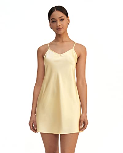 LilySilk Seidennachthemd Damen Nachtkleid Echte 22 Momme Maulbeerseide Nachthemd Nachtwäsche Frauen(Golden-Yellow,Mittel) von LilySilk