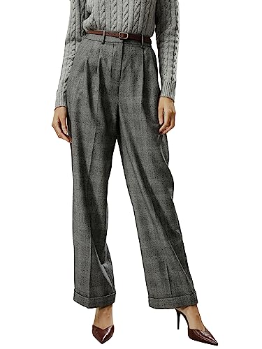 LilySilk Weite Bein Wolle-Flanell Anzughose für Frauen warme weiche Seide gefütterte Business Blazer Anzughose für Büroarbeit formelle Anlässe(Glencheck,34 LilySilk Weite Bein Wolle-Flanell Anzughose für Frauen warme weiche Seide gefütterte Business Blazer Anzughose für Büroarbeit formelle Anlässe(Glencheck,34 von LilySilk