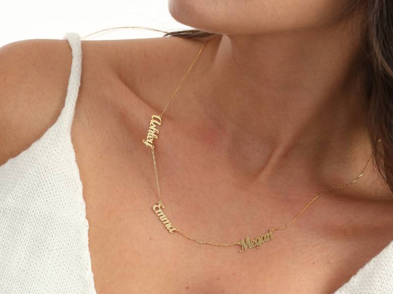 Mehrere Namen Halskette, Familien Name Mutter Tochter Geschenk, Weihnachtsgeschenk von LilySilverDesign
