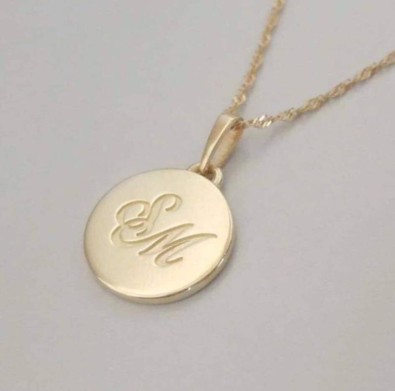 Personalisierte Halskette, 14 K Gold Initial Personalisierte Urlaub Geschenk, Monogramm Valentinstag Geschenk von LilyandDahlia