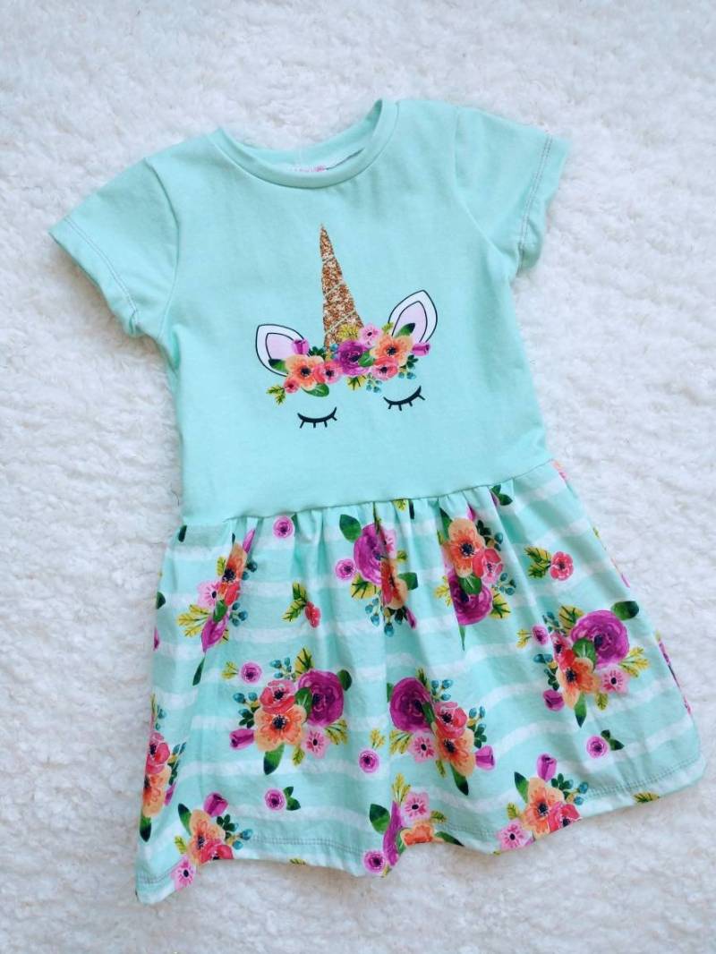 3T Florales Einhorn Kleid von LilybugKids