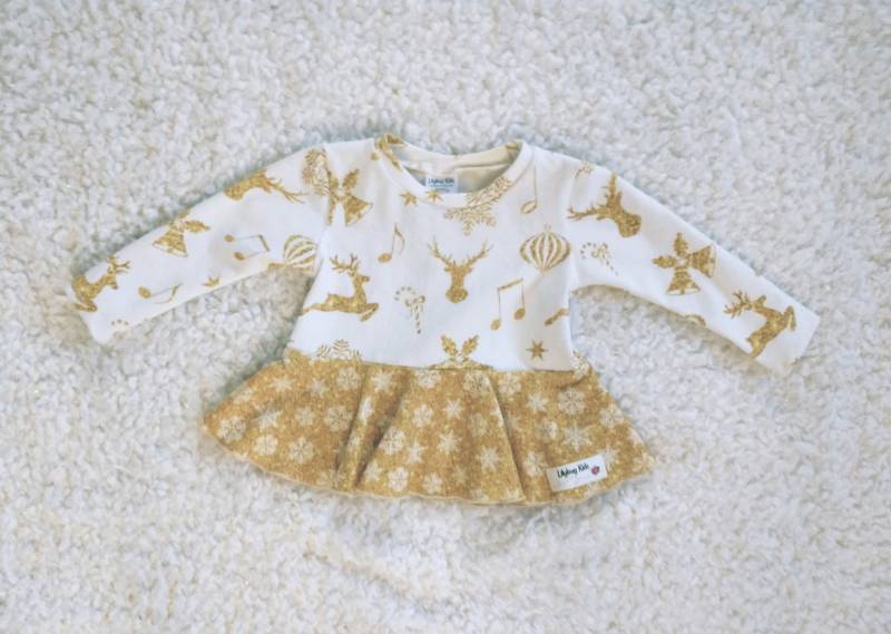 Gold Weihnachten Peplum Top Größe 6 Monate von LilybugKids
