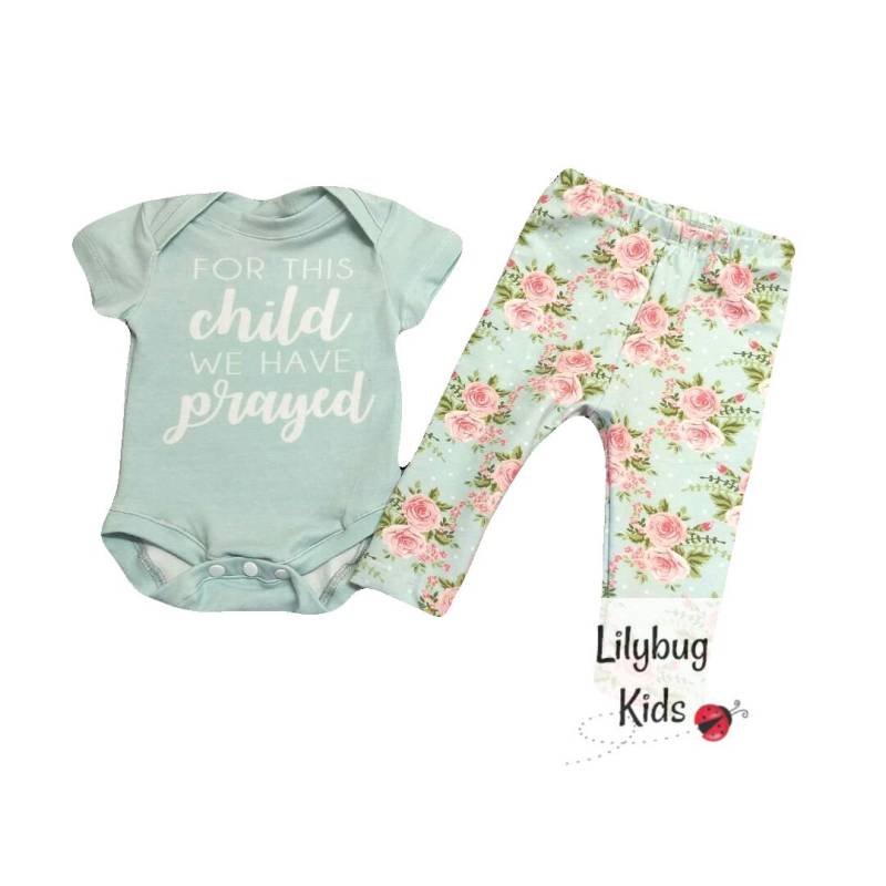 Newborn Coming Home Outfit, Für Dieses Kind Haben Wir Gebetet von LilybugKids
