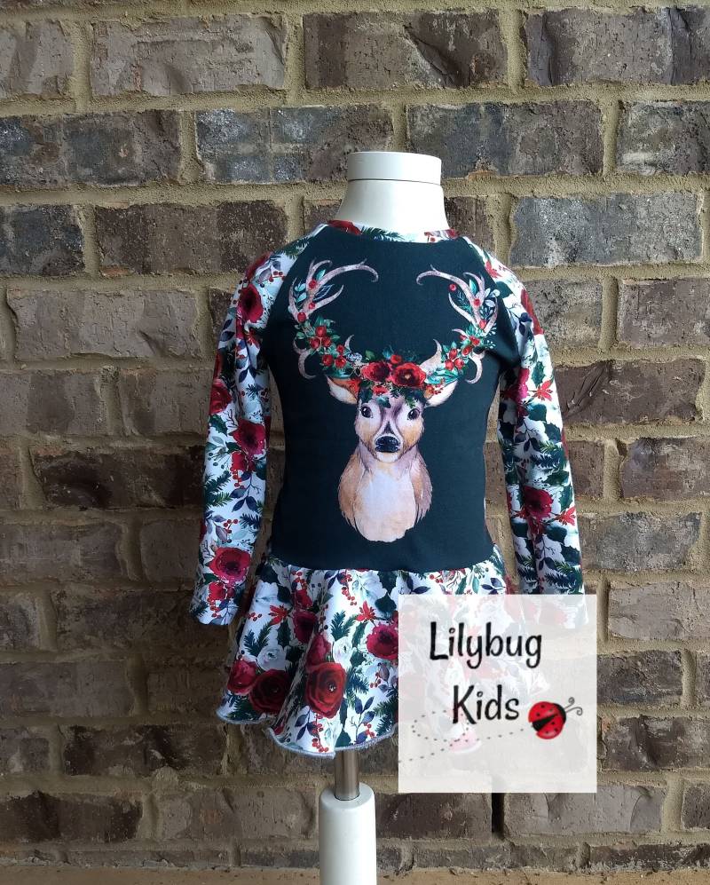 Reh Floral Peplum 3T, Bedruckt von LilybugKids