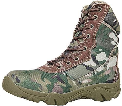 LiliChan 8-Zoll-Ultra-Light-Militär-Taktikkampfstiefel für seitlichen Reißverschluss (41 EU, Tarnung) von Lilychan