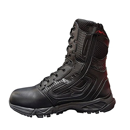 LiliChan Männer 8 "Side-Zip Combat Duty Stiefel Military und Tactical Boot (44, Schwarz) von Lilychan