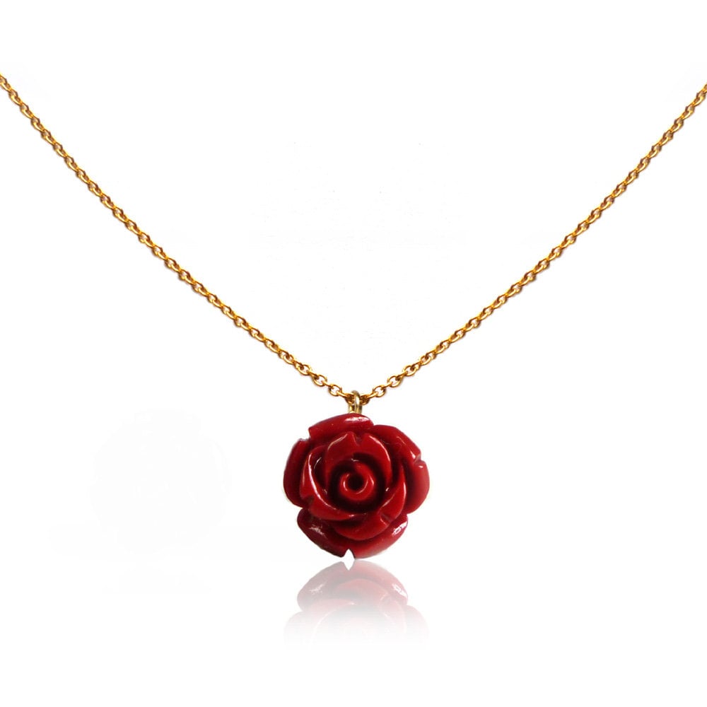 3Er Set Rose Halsketten Brautjungfern Geschenk von LilyetRose