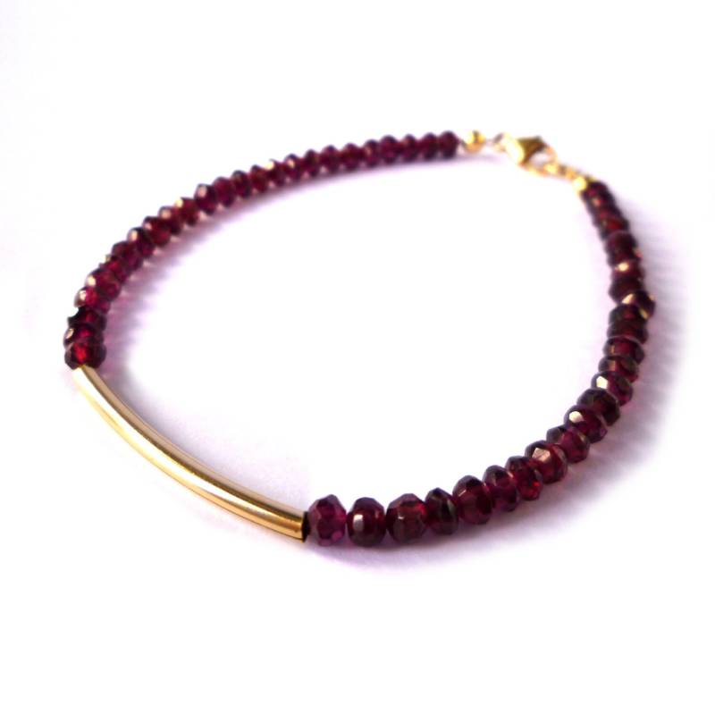 Goldbarren-Armband Mit Nugget Edelsteinperlen von LilyetRose