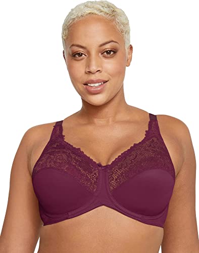 Lilyette von Bali Damen Taillierter Minimizer-BH mit Spitzenbesatz, Glitzerndes Violett, 85C von Lilyette