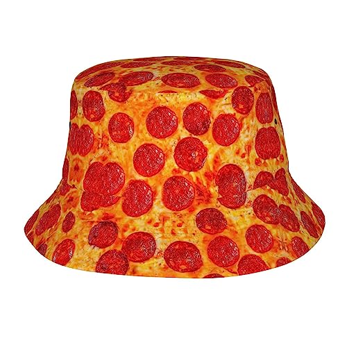 3D Pizza Pepperoni Print Sonnenhut Mode Eimer Hut für Männer Frauen, Sommer Strand Urlaub Outdoor Angeln Cap Schwarz, Schwarz, One size, blacks, Einheitsgröße von LimPac